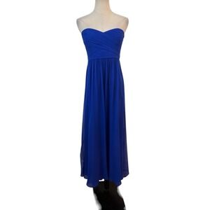 NWT Ann Taylor Blue Silk Chiffon Dress Midi Sweetheart Formal Wedding Guest 4p